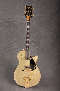 an electric guitar that is on display