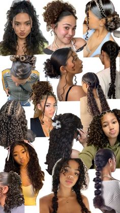 idée coiffure cheveux bouclés Quick Curly Hairstyles For School, Hair Inspo For Curly Hair, Haïr Style Curly Hair, Cute Curly Hairstyles For School, Baddie Curly Hairstyles, Curly Hair Techniques, Curly Hairstyle Ideas, Curly Hairstyles For School