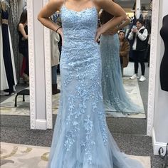 Amarra, Created By Sherri Hill, Prom Dress, Never Worn, Size 2, Light Blue. Peacock Color Dress, Baby Blue Prom Dress, Prom Dress Light Blue, Baby Blue Prom Dresses, Light Blue Prom, Matric Dance Dresses, Orange Prom Dresses, Sherri Hill Prom Dress, Matric Dance