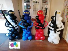 some balloons are in the shape of ninjas