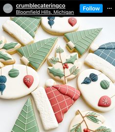 decorated christmas cookies arranged on top of each other