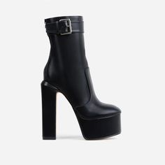 TAAFO Women Metal Buckle High Platform Chunky Heels Short Boots Round Toe Thick Heels Shoes Side Zipper Ladies Ankle Booty Black-40 Platform Chunky Heels, Heels Short, Thick Heel Shoes, Cowboy Shoes, Dance Heels, Boots Square Toe, Suede Boots Knee High, Black Ankle Booties, Platform Heels Chunky