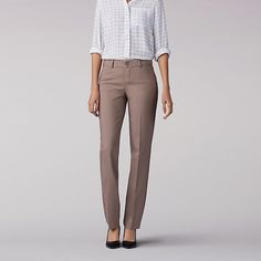 The secret may be out, but thanks to our hidden, shaping panel, you’re all in. Previously known as Perfect Fit, our Secretly Shapes Regular Fit Straight Leg Pant features a patented tummy panel for a slimmer, trimmer look&feel. Features include wrinkle-resistant twill and a patented, hidden panel that lifts, shapes and slims. 49% Cotton/47% Poly/4% Spandex. Light Fawn. 10 W / L L. Pattern: Women’s Khaki Pants, Suit Pant Design Women, 60 Year Old Fashion, Comfortable Dress Pants, Womens Straight Leg Pants, Straight Leg Pant, Womens Trousers, Pants Women Fashion, Pants Straight Leg