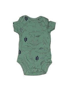 Carter's Short Sleeve Onesie Size: Newborn Bottoms - used. 100% Cotton, Print | Carter's Short Sleeve Onesie: Green Print Bottoms - Size Newborn Green Bottom, Boys Bottoms, Green Print, Do Good, Clean Out, Onesies, Green