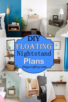 DIY Floating Nightstand Diy Floating Nightstand, Floating Nightstand Diy, Diy Nightstand Plans, Floating Nightstand Ideas, Nightstand Plans, Nightstand Ideas, Floating Shelves Bedroom, Diy Swimming Pool, Diy Nightstand