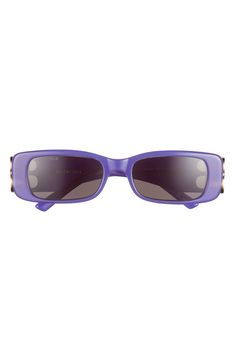 The iconic double-B logo sparkles at the temples of these always-elegant square-framed sunglasses. 51mm lens width; 18mm bridge width; 130mm temple length 100% UV protection Recycled acetate Made in Italy Designer Purple Sunglasses With Tinted Lenses, Balenciaga Led Sunglasses, Designer Purple Tinted Sunglasses, Purple Square Frame Sunglasses With Gradient Lenses, Balenciaga Silver Sunglasses, Double B, Eyewear Sunglasses, Square Sunglasses, Sunglasses Accessories