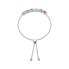 A spectrum of hues is displayed in this simple and stunning rainbow bolo bracelet. Sterling silver The arrangement of oval-cut stones includes a lab-created ruby; a lab-created blue spinel; a lab-created emerald; and one each of yellow, orange, and pink lab-created sapphires The wheat chain and sliding clasp adjust to 9.5 inches Blue Spinel, Bolo Bracelet, Lab Created Emerald, Orange And Pink, Yellow Orange, Oval Cut, Sterling Silver Bracelets, Wheat, Emerald