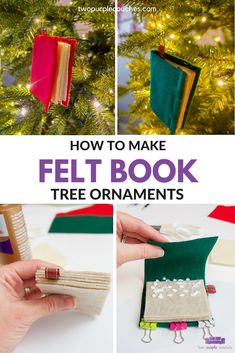 how to make felt book tree ornaments