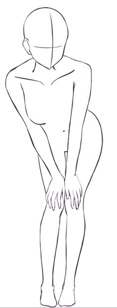 a drawing of a person with their back turned to the side and hands on his hips