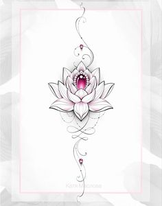 a lotus tattoo design on the back of a woman's shoulder