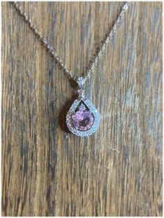 Beautiful Pink Zircon teardrop necklace. CZ Diamonds all around the charm. Great for everyday use or special occasions. Stirling silver. Pink Diamond Necklace, Butterfly Necklace Silver, Diamond Drop Necklace, Pink Zircon, Diamond Cuff Bracelet, Blue Pendant, Teardrop Necklace, Stirling, Butterfly Necklace