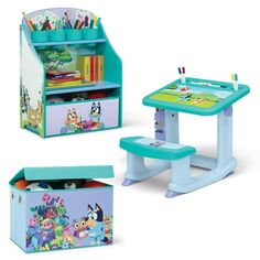 children's desk and chair with toy storage