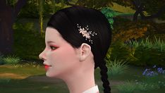 TS4 Korean traditional hair piece, female, adult and child. #TS4 #sims4 #sims4cultural #sims4korean #sims4asian Sims Hair, Hair Flower, The Sims4, Hair Piece, Flowers In Hair, Hair Accessories, Hair