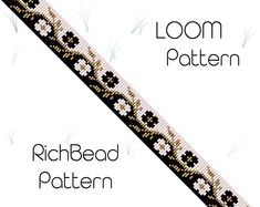 an image of a pattern for a bracelet with flowers on it and the words loom pattern