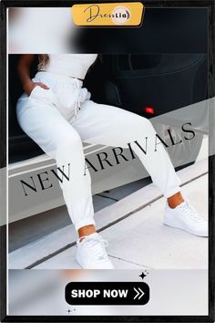 Autumn Sweatpants Women Pants Loose Joggers Women High Waisted Trousers Ladies Fashion Sweat Baggy Pants Women White White Baggy Joggers, High Waist Spring Joggers For Leisure, Straight Joggers With Pockets, Baggy Pants Women, Joggers Women, Sweatpants Women, Pants Loose, Baggy Pants, Baggy Pant