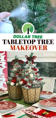 the dollar tree tabletop tree makeover