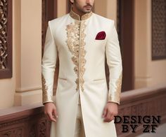 Men Sherwani, Indian Ethnic Wedding Wear, Indian Wedding Suit, Embroidered Groom Wear, Men Wedding Dresses, Wedding Sherwani Churidar Pajama Men White Indian Wedding Ethnic Suit  listing Include ( Long Coat+Churidar Pyjama )  Fabric:- Imported Premium Dry Clean Only  The suit is for Wedding, Party Proms, and Etc Express Shipping to world-wide but Remote Area Mat take longer  little Color variation may possible due to photography and lights Men Wedding Dresses, Wedding Wear Indian, Churidar Pajama, Pajama Men, Men Sherwani, Ethnic Suit, Ethnic Wedding, White Indian Wedding, Wedding Sherwani