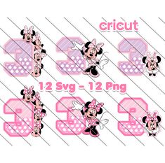 minnie mouse birthday cut outs with numbers