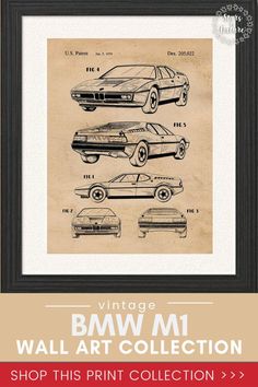 the vintage bmw m1 wall art collection