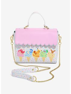 Loungefly Pokémon Ice Cream Crossbody Bag Loungefly Mini Backpack Boxlunch, Pokemon Ice Cream, Pokemon Bag, Sprinkles Design, Mermaid Bag, Loungefly Hello Kitty, Cream Bags, Loungefly Bag, I Choose You