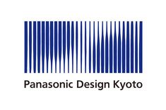 the panasonic design kyto logo is shown in black and white, with blue bars