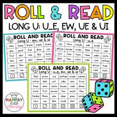 roll and read game with dices on it