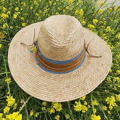 "The Denim Straw is a beautiful hat... ready for a cute denim dress or your favorite pair of jeans!  Handmade Fedora hats with Western style bling. All hats are ONE OF A KIND and designed personally by myself. This one is STRAW and perfect for the change in weather! I enjoy creating unique items for others to enjoy in this mass produced world. Be UNIQUE... stand out in the crowd!  All hats are made to fit differently. This hat measures about 23\" with an elastic interior band- for adjustments." Blue Summer Hats For Country Events, Western Style Blue Sun Hat With Flat Brim, Western Blue Wide Brim Sun Hat, Western Blue Sun Hat With Flat Brim, Blue Country Style Summer Hat, Blue Sun Hat With Curved Brim For Country Events, Blue Curved Brim Sun Hat For Country Events, Blue Fedora For Country Events, Blue Western Hat For Vacation