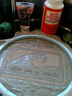 a metal pan sitting on top of a table covered in flour