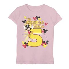 Featuring Mickey Mouse, your birthday kiddo will love seeing friends and family dressed in this Disney graphic tee to celebrate their birthday.  Crewneck Short sleeves Jersey constructionFABRIC & CARE Cotton Machine wash Imported Size: Small. Color: Pink. Gender: female. Age Group: kids. 5th Birthday Girls, Mickey Birthday Party, Minimalist Fashion Casual, Birthday Disney, Minnie Mouse Pink, Mickey Birthday, Minnie Mouse Girl, Girls Graphic Tee, Minnie Mouse Birthday