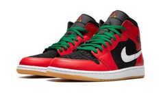 Air Jordan 1 Mid DQ8417 006 Red Basketball Shoes, Sneakers Box, Kobe Shoes, Jordan Sneaker, Air Jordan 1 Mid Se, Christmas Shoes, Nike Air Jordan 1 Mid, Black Fire, Nike Dunk High