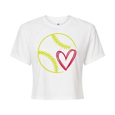 You will love the fun and comfortable style of this Juniors' Softball With Heart Cropped Graphic Tee. You will love the fun and comfortable style of this Juniors' Softball With Heart Cropped Graphic Tee. FEATURES Short sleeves CrewneckFABRIC & CARE Cotton, polyester Machine wash Imported Size: Xxl. Color: White. Gender: female. Age Group: kids. Fun White Top With Heart Graphic, Playful White Tops With Heart Graphic, Fun White Sports T-shirt, Playful Sports Tops With Letter Print, Playful White Heart Print Tops, White Playful T-shirt With Heart Graphic, Playful White T-shirt With Heart Graphic, Playful Graphic Print Sports Tops, Cropped Graphic Tees