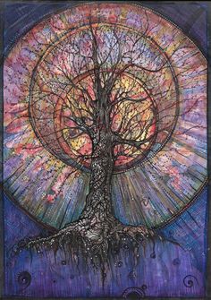 the tree of life is depicted in this art work by artist susan schreck