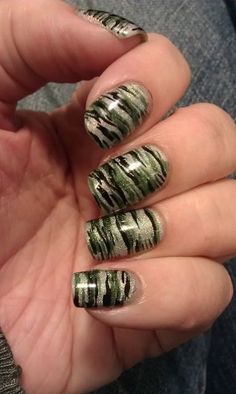 Green Camo Nails, Hunting Nails, Camo Nail Art, Army Graduation