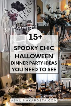 halloween dinner party with spooky chic decorations