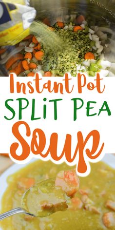 instant pot split pea soup with carrots and celery