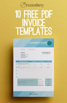 an invoice form with the text 10 free invoice templates