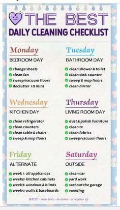 the best daily cleaning checklist