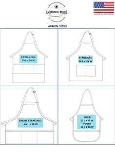 an apron size guide for the american flag