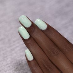 Dew Drop is a beautiful pastel mint speckled nail polish.  Carefully accented with vivid green metallic flakes sitting in a creamy mint green base, Dew Drop offers a perfectly balanced and refreshing finish!  Dew Drop is part of the Hatched Collection, an assortment of cream-based formulas that feature corresponding metallic flakes sprinkled throughout each shade. Formulated for depth and full visibility, these hues showcase a subtly reflective yet standout speckled effect.  Max Coverage in 2-3 Spring Nails Light Green, Pale Mint Nails, Pastel Green Nails, Celadon Green Nails, Pastel Green Nail Polish, Metallic Nail Colors, Mint Green Nail Polish, Nail Paint Shades, Pastel Nail Art