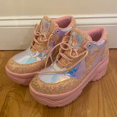 Worn Only Twice For A Short Time And In Great Condition, A Couple Tiny Blemishes But Not Noticeable While Wearing I Absolutely Love These Shoes But Just Don’t Wear Them Enough :) Make Me An Offer! Yru Shoes, Light Pink Color, Platform Sneakers, Just Don, Pink Color, A Couple, Light Pink, Women Shoes, Sneakers