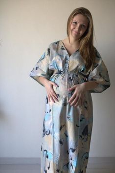 For maternity empire waist dresses are very flattering.A lot of customers sent me requests to make them empire waist kaftan. Instead of keeping the same style as my other kaftans and just raising the drawstring up, I thought of making a new pattern and made this one with butterfly sleeves and gave it an elastic waistline rather than a drawstring. I also added buttons in front on this one so that you can use it later for nursing as well.This will be very flattering on both small framed ladies as Nursing Friendly Empire Waist Maternity Dress, Nursing Friendly Maternity Dress With Empire Waist, Maternity Kaftan, Beige Watercolor, Watercolor Flamingo, Dress Butterfly, Pregnant Friends, Maternity Maxi, Butterfly Sleeve