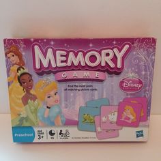 the game has princesses on it and is in its box with instructions to play