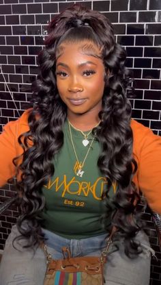 Girls Down Hairstyles, Frontal With Fishtail Braid, Curly Half Up Half Down Quick Weave, Wavy Half Up Half Down Black Women, Sow In Weave Hairstyles, Hair Styles For Black Women, Styles For Black Women, Wet And Wavy Hair, Down Hairstyle