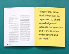 an open book with the words'there are more workshops will be organised to share knowledge and increase corporation and prosperity with sector and partners