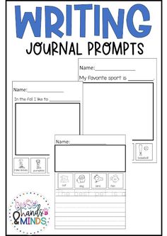 the writing journal for students to write their own names and pictures, with text on it