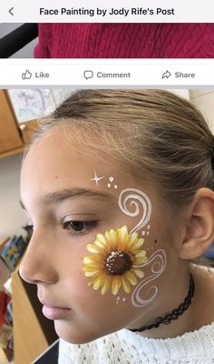 Back To School Face Paint, Kids Fall Face Painting Ideas, Simple Flower Face Paint, Medieval Face Paint Ideas, Face Painting Designs Flowers, Fall Themed Face Paint, Cartoon Face Painting, Face Painting Fall Festival, Face Painting Sports