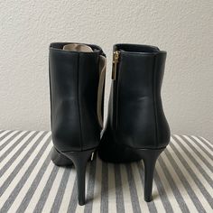 New Never Worn Booties Low Heel Booties, Michael Kors Boots, Michael Kors Heels, Slip On Boots, Black Leather Ankle Boots, Leather Block Heels, Platform Ankle Boots, Brown Leather Boots, Girls Boots