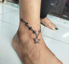 Women Mini Star Ankle Bracelet Tattoos Tattoos Stars, Braclet Tattoo