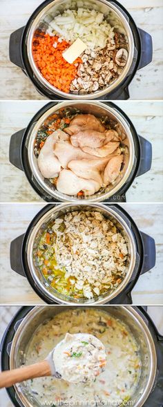 the steps to make chicken and rice casserole in an instant pressure cooker