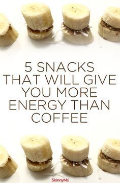 bananas are stacked on top of each other with the words 5 snacks that will give you more energy than coffee